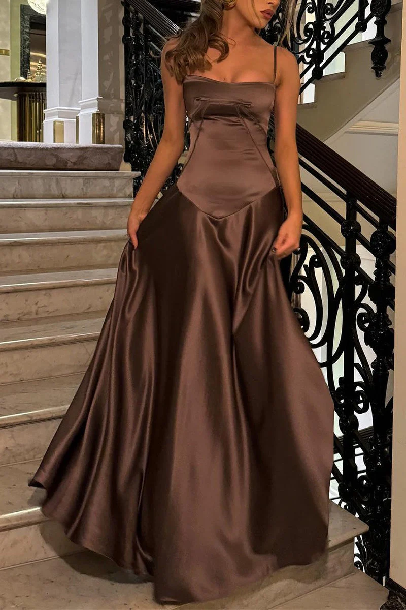 Sexy Cami Slim Fit Back Tie Long Prom Dress - Image 10