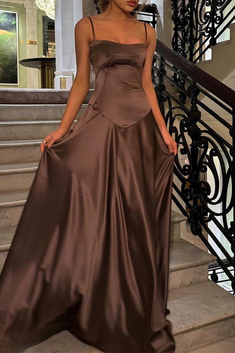 Sexy Cami Slim Fit Back Tie Long Prom Dress - Image 11