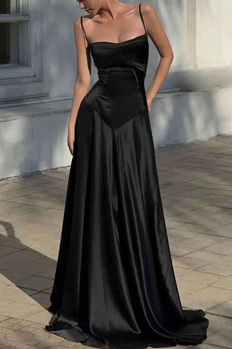 Sexy Cami Slim Fit Back Tie Long Prom Dress - Image 12