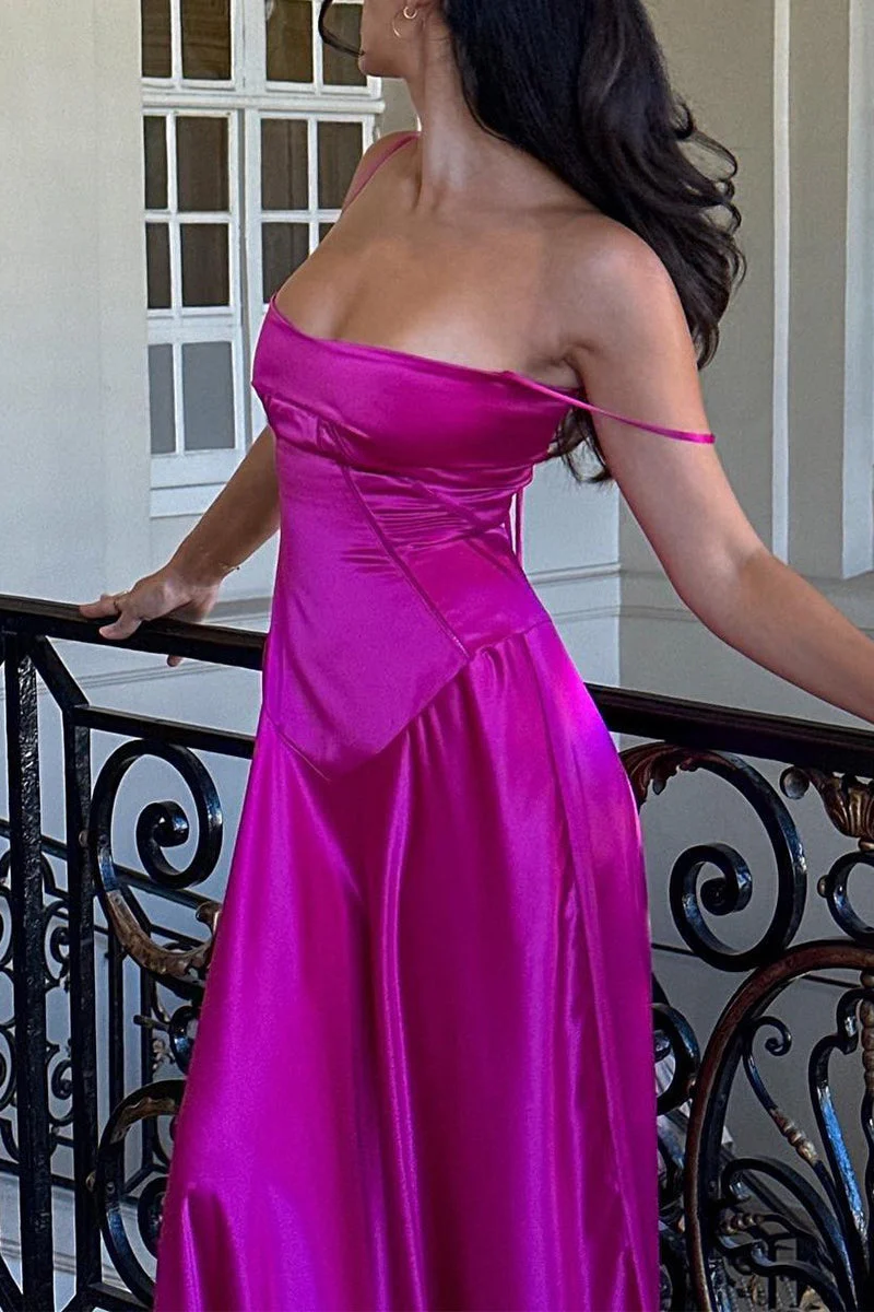 Sexy Cami Slim Fit Back Tie Long Prom Dress - Image 2
