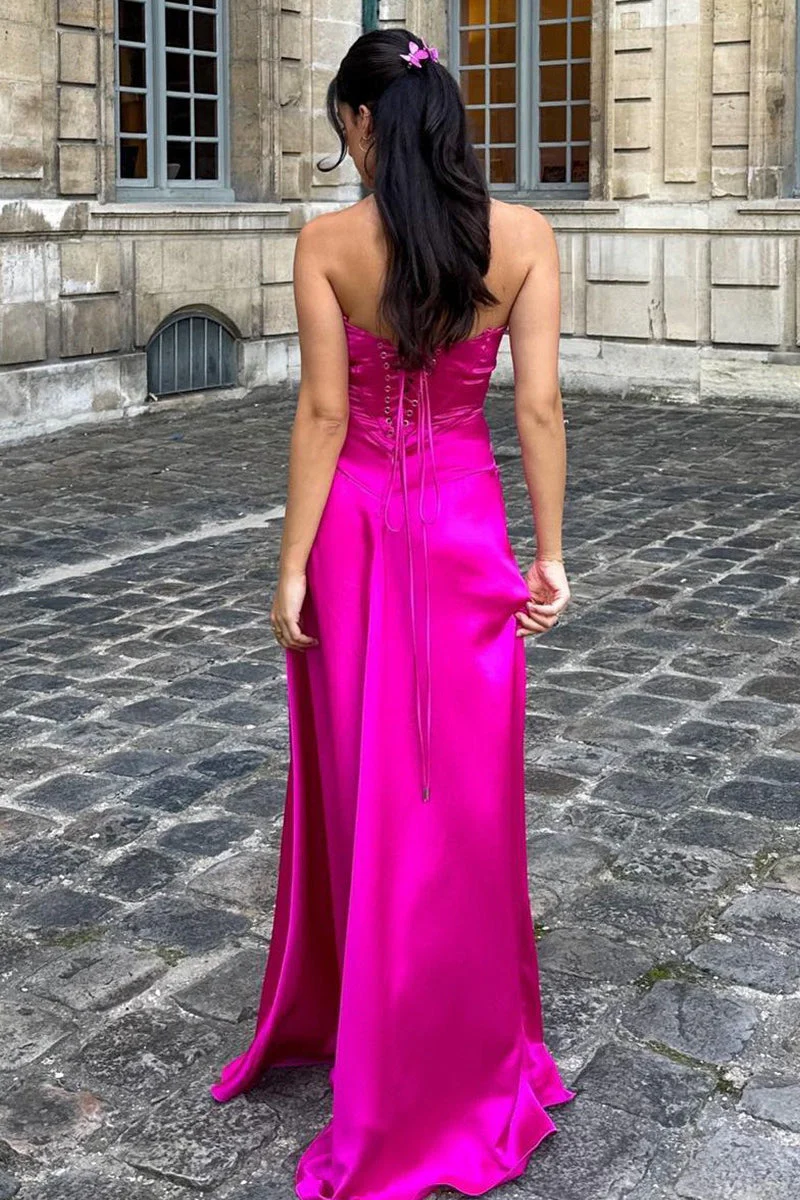 Sexy Cami Slim Fit Back Tie Long Prom Dress - Image 3