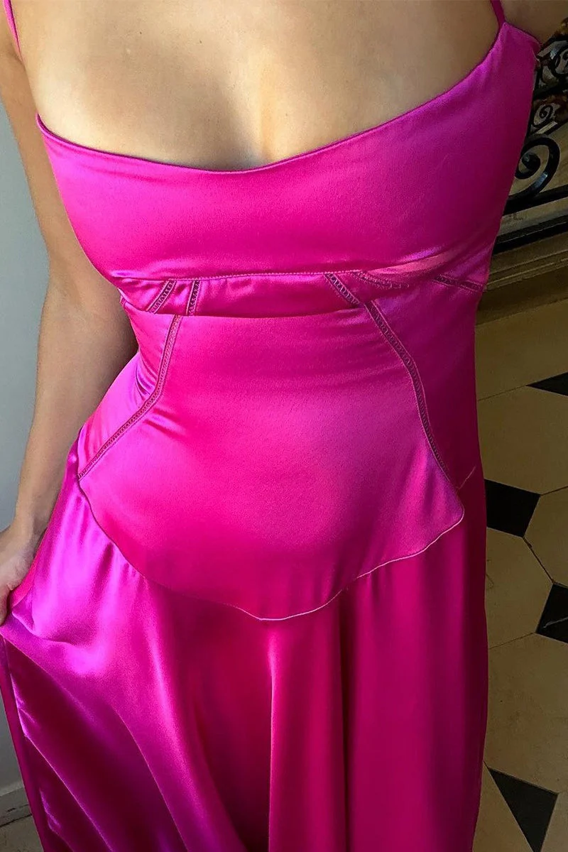Sexy Cami Slim Fit Back Tie Long Prom Dress - Image 5
