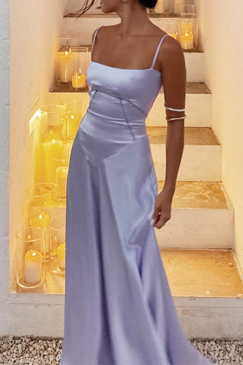 Sexy Cami Slim Fit Back Tie Long Prom Dress - Image 8
