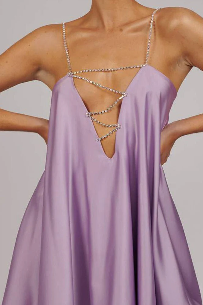 Sexy Chain Deep V Backless Party Dress - Image 3