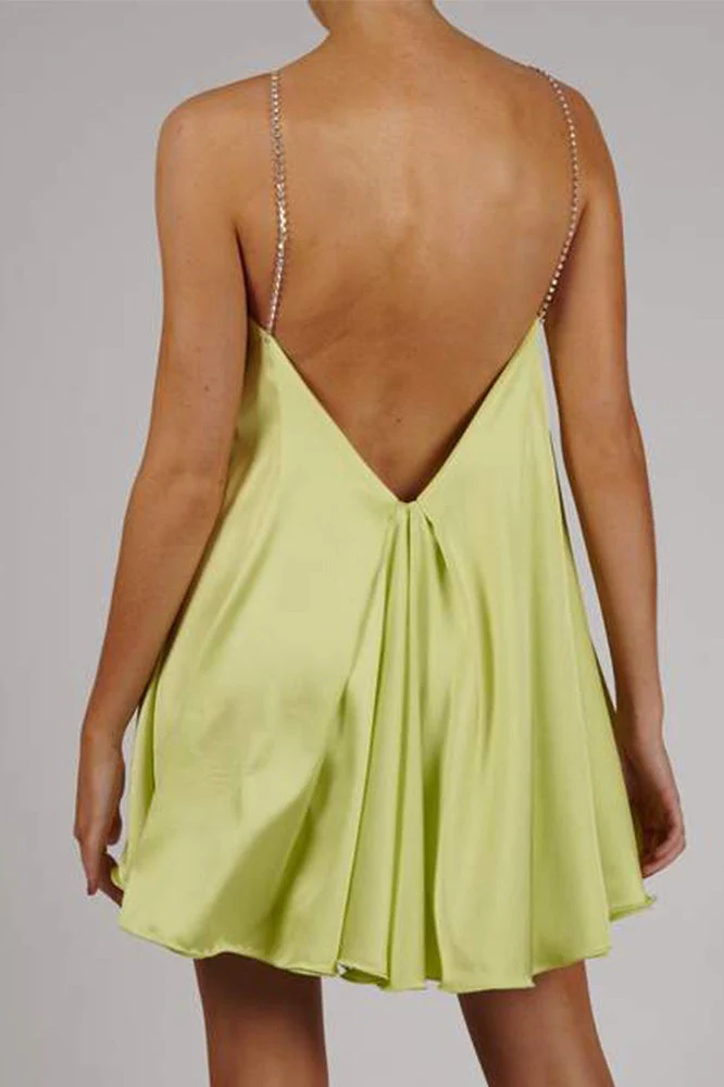 Sexy Chain Deep V Backless Party Dress - Image 5