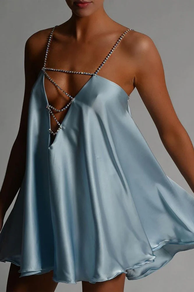 Sexy Chain Deep V Backless Party Dress - Image 6