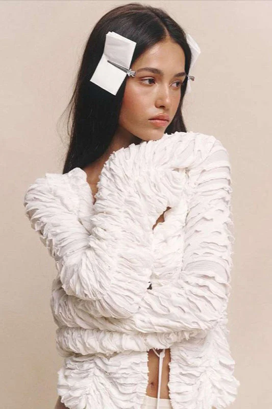 Sexy Cutout Tie-Waist Solid Long-Sleeve Cardigan - Image 4