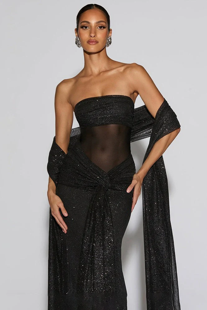 Sexy Elegant Tube Off Shoulder Silver Prom Dress - Image 2