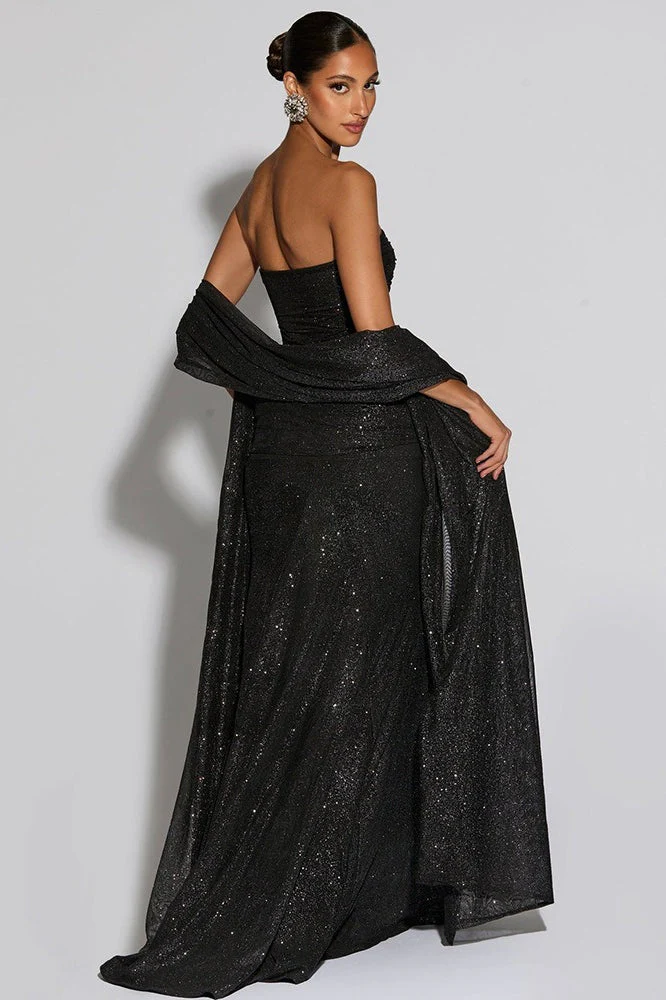 Sexy Elegant Tube Off Shoulder Silver Prom Dress - Image 3