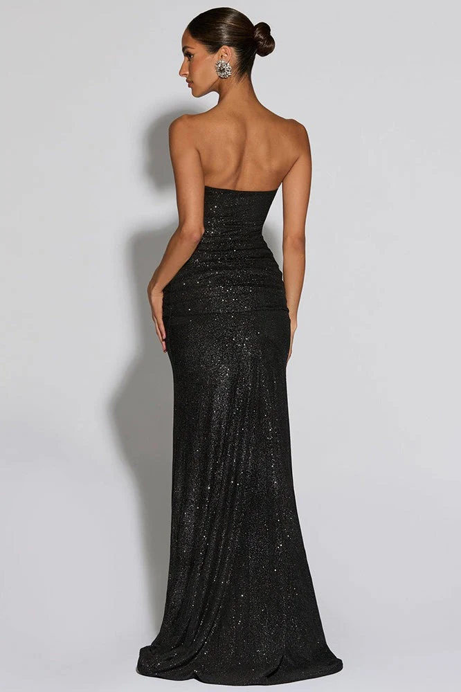 Sexy Elegant Tube Off Shoulder Silver Prom Dress - Image 4
