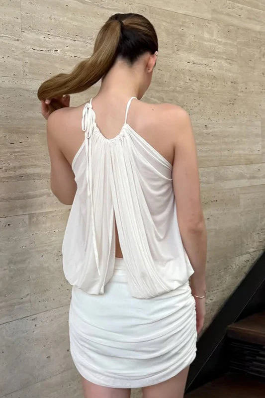Sexy Halter Backless Bodycon V Neck Mini Dress - Image 8