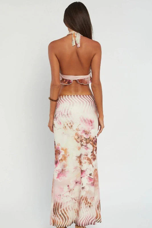 Sexy Halter Floral Print Skirt Set - Image 10