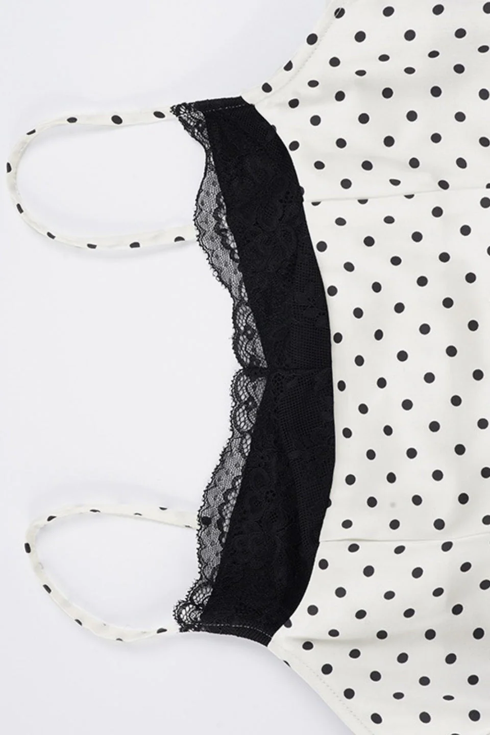 Sexy Lace Polka Dot Patchwork Slim Cami Top - Image 4