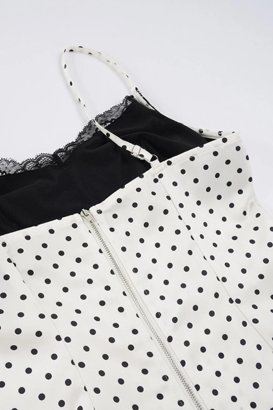 Sexy Lace Polka Dot Patchwork Slim Cami Top - Image 5