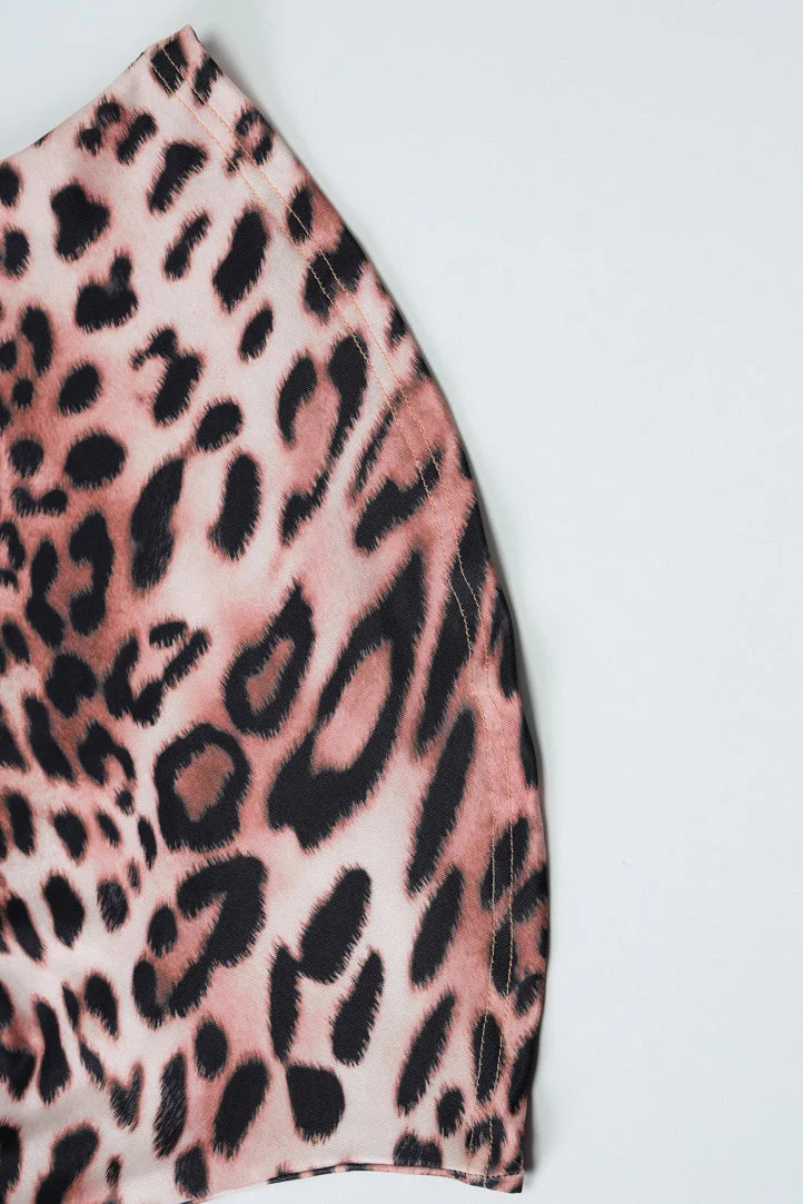 Sexy Leopard Deep V Lace Patch Halter Top - Image 8