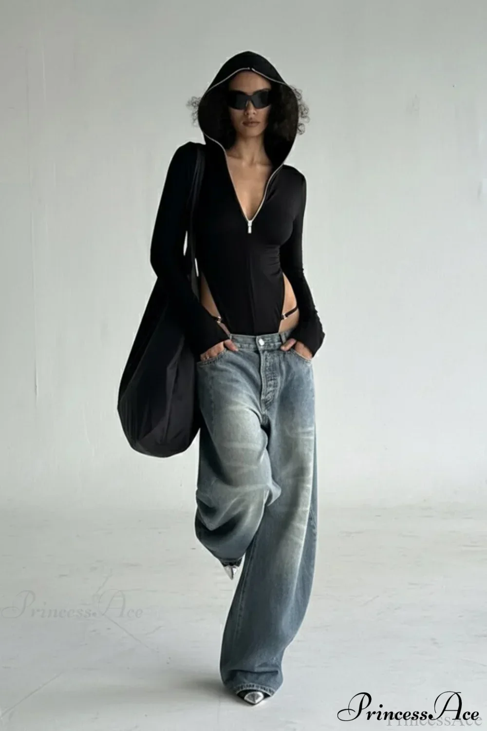 Sexy Long Sleeve Zip-Up Slim Fit Hoodie - Image 4