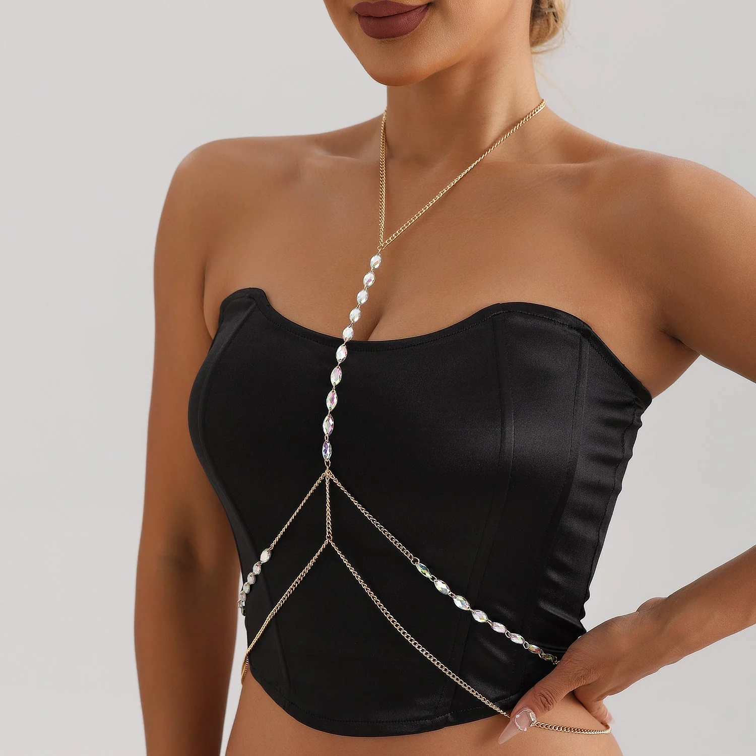 Sexy Metal Cross Thin Chain Body Chain - Image 2