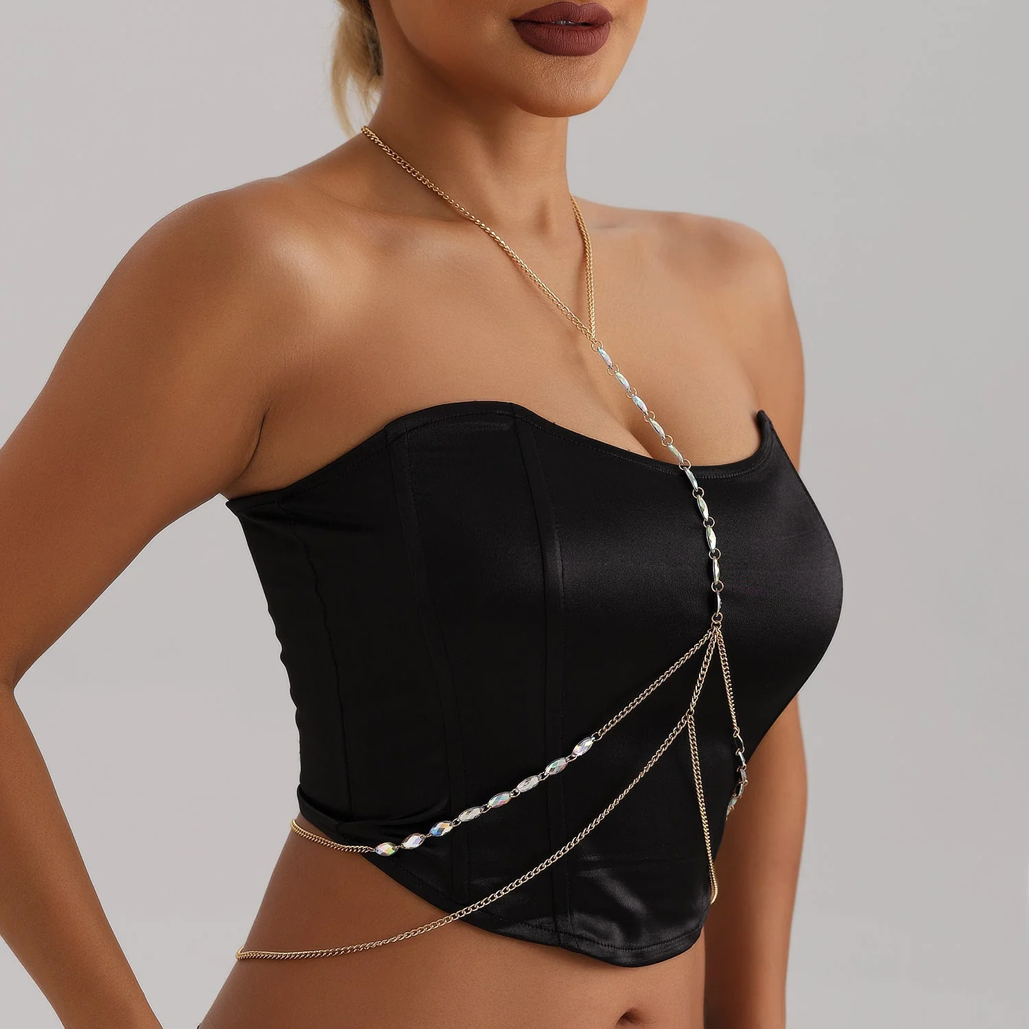 Sexy Metal Cross Thin Chain Body Chain - Image 3