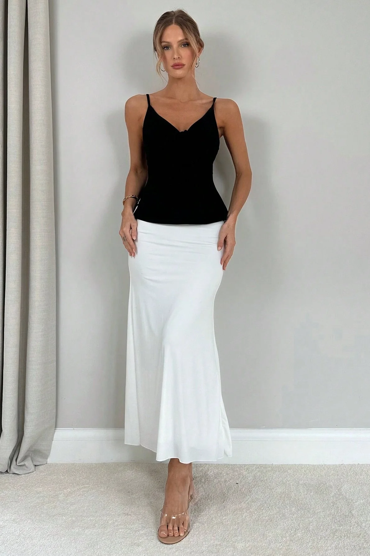 Sexy Minimal Solid Tie Slim Cami Top - Image 5