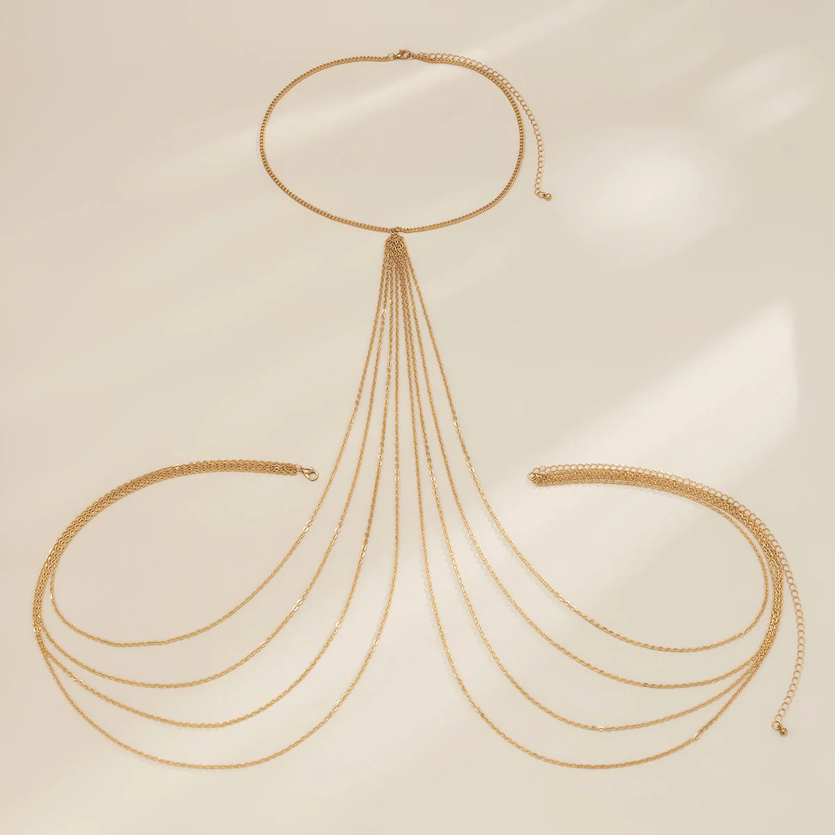 Sexy Minimalist Multi Layer Tassel Chest Body Chain - Image 5
