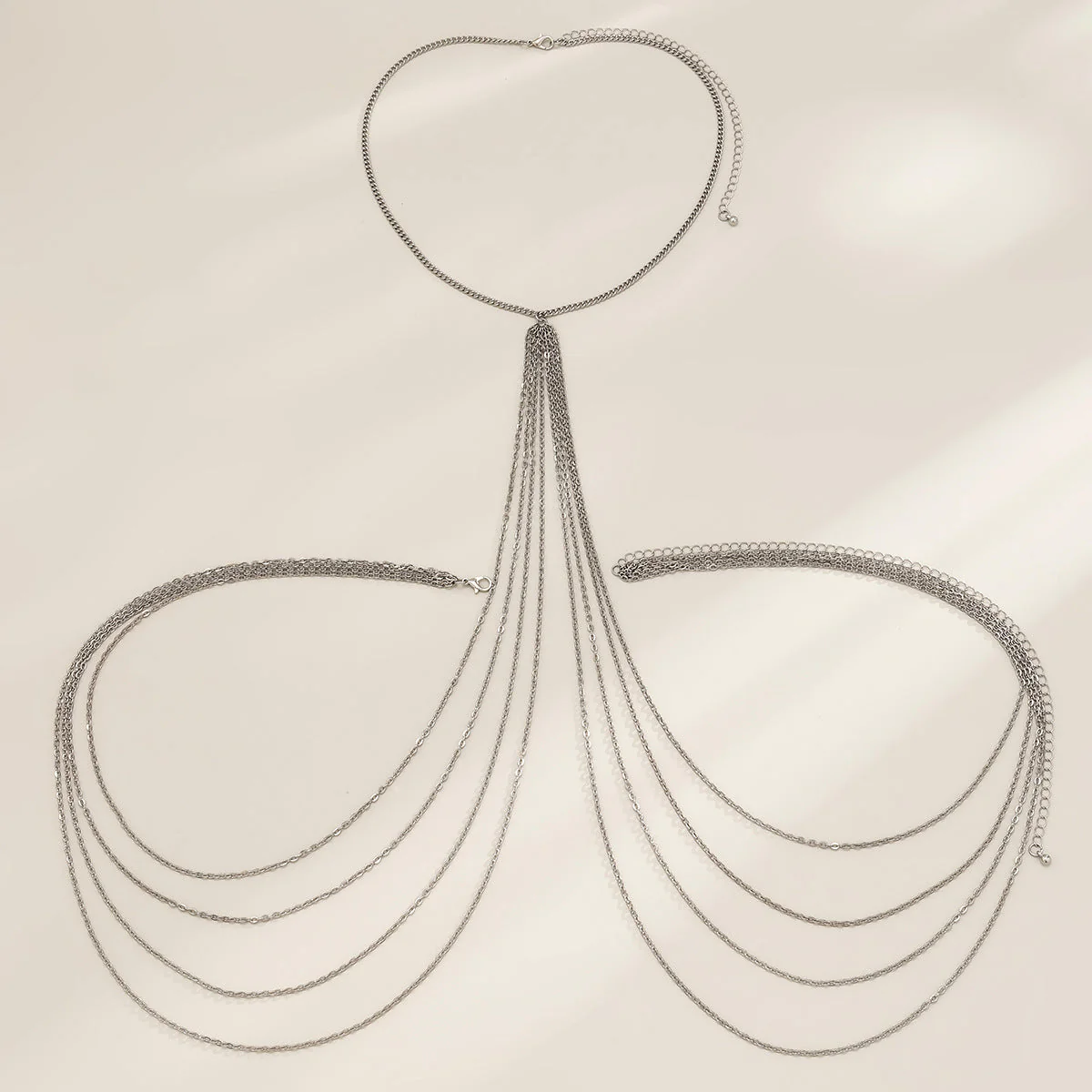 Sexy Minimalist Multi Layer Tassel Chest Body Chain - Image 7
