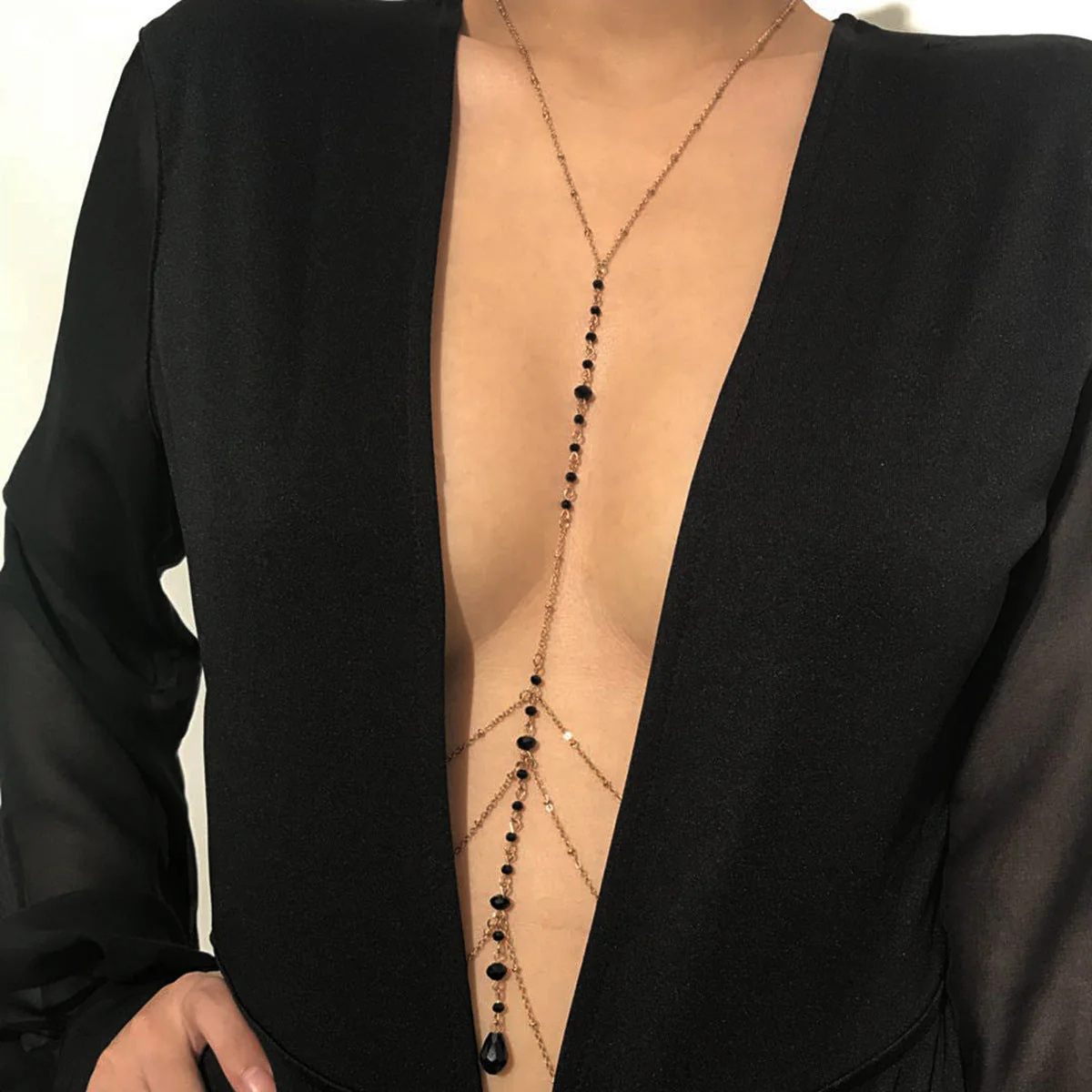 Sexy Multi Layer Crystal Minimalist Body Chain - Image 2