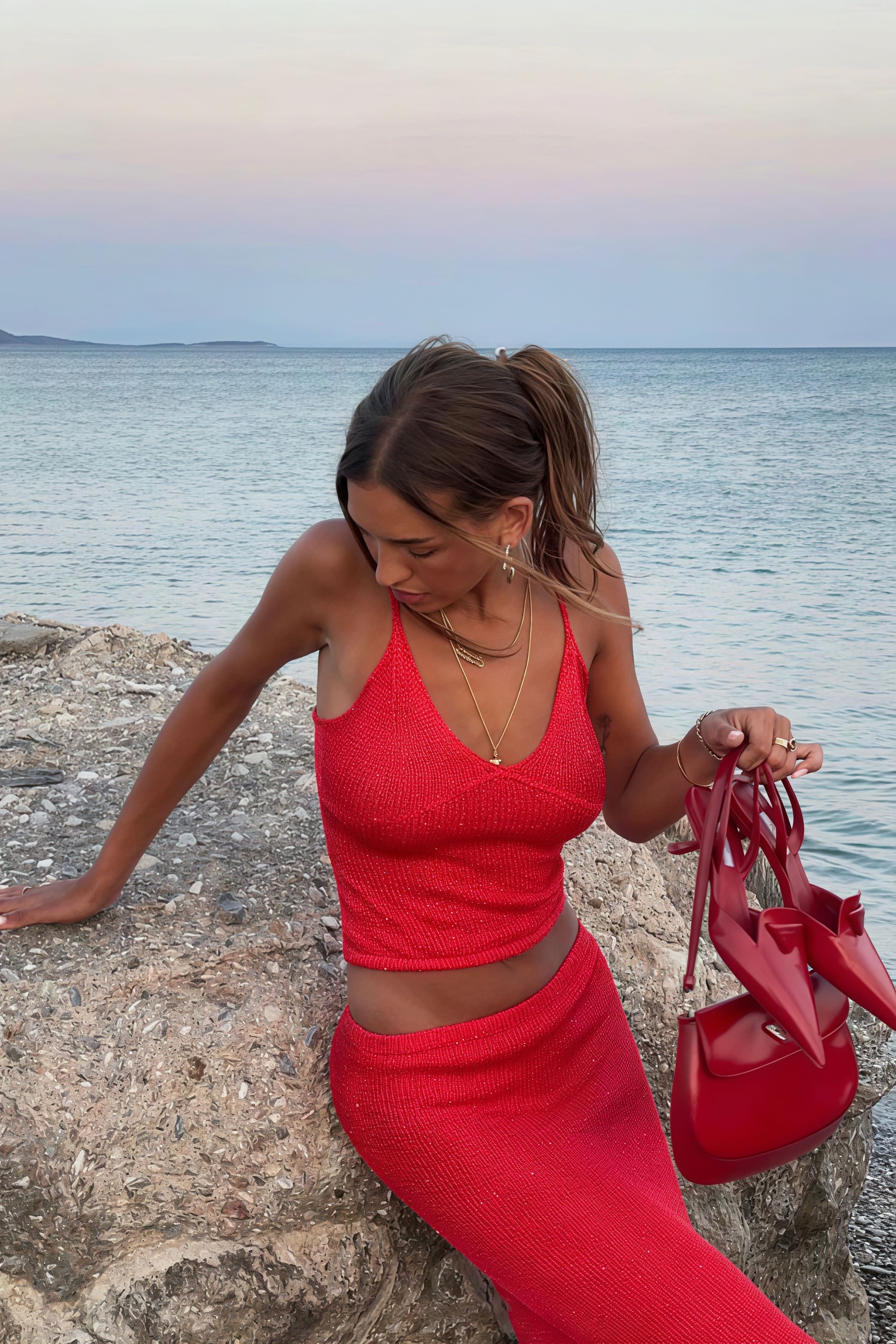 Sexy Off Shoulder Cami Maxi Skirt Set - Image 4
