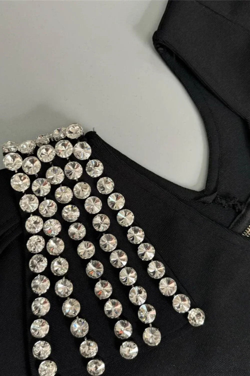 Sexy One-Shoulder Cutout Bodycon Rhinestone Evening Dress - Image 5