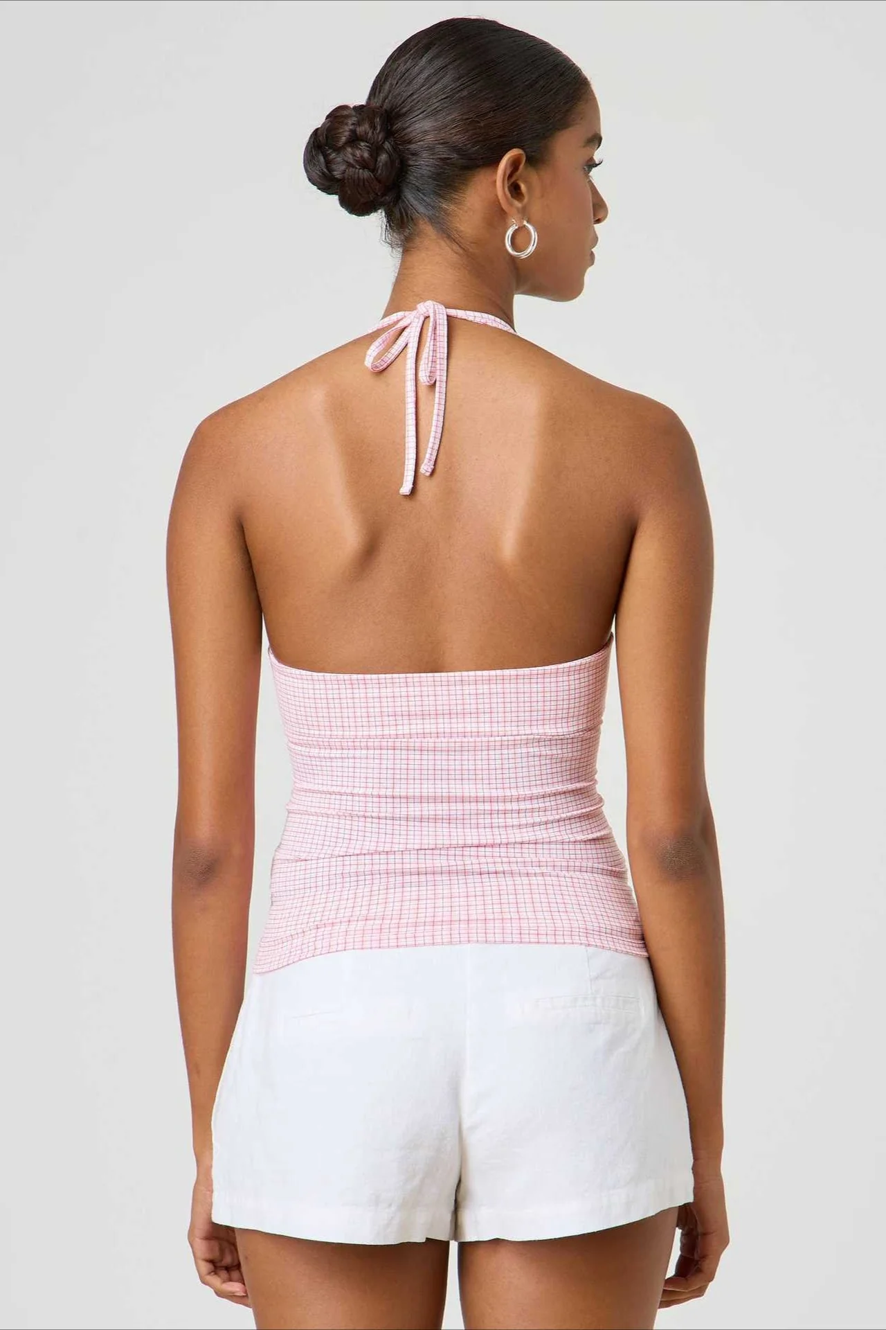 Sexy Polka Dot Plaid Slim Halter Top - Image 11