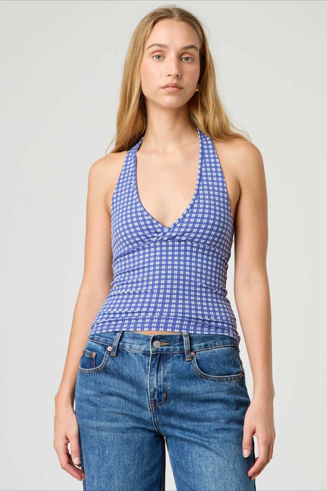 Sexy Polka Dot Plaid Slim Halter Top - Image 12