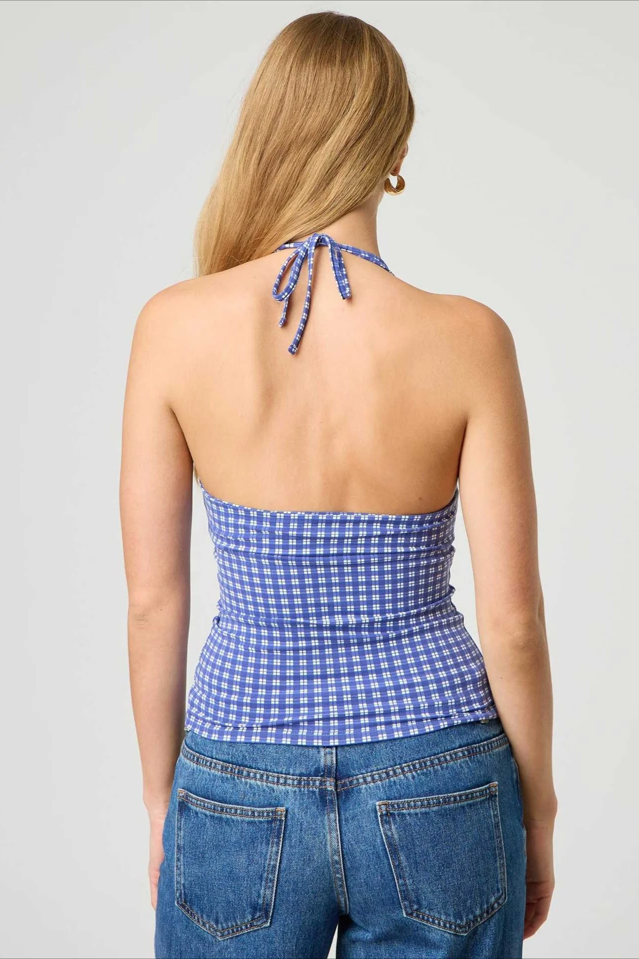 Sexy Polka Dot Plaid Slim Halter Top - Image 15
