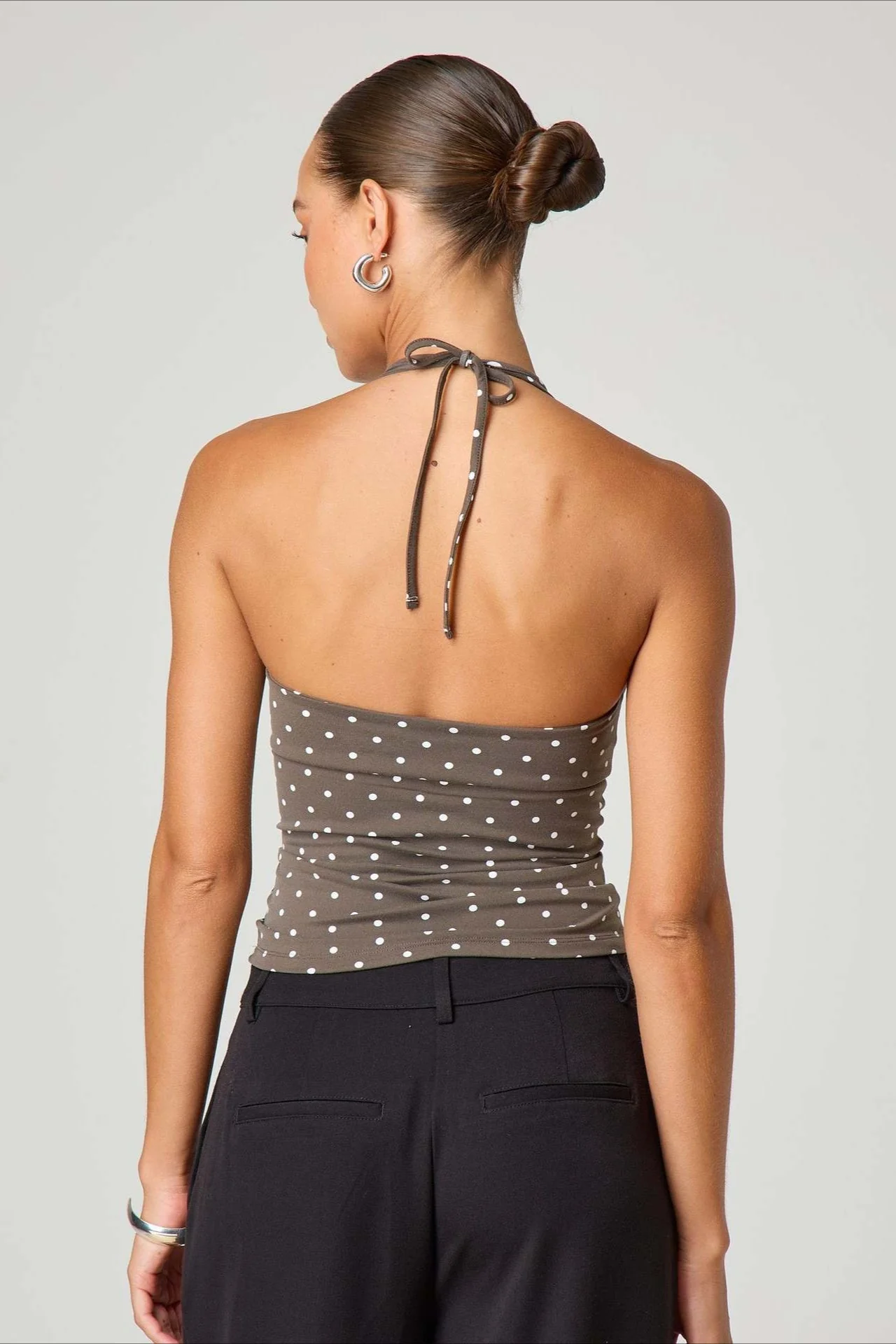 Sexy Polka Dot Plaid Slim Halter Top - Image 19