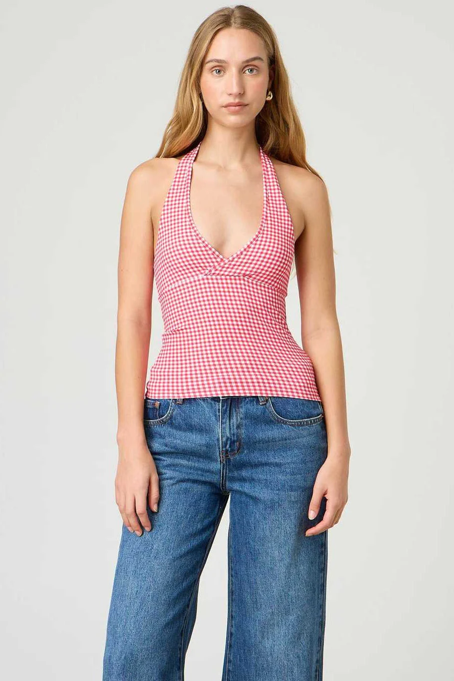 Sexy Polka Dot Plaid Slim Halter Top - Image 7
