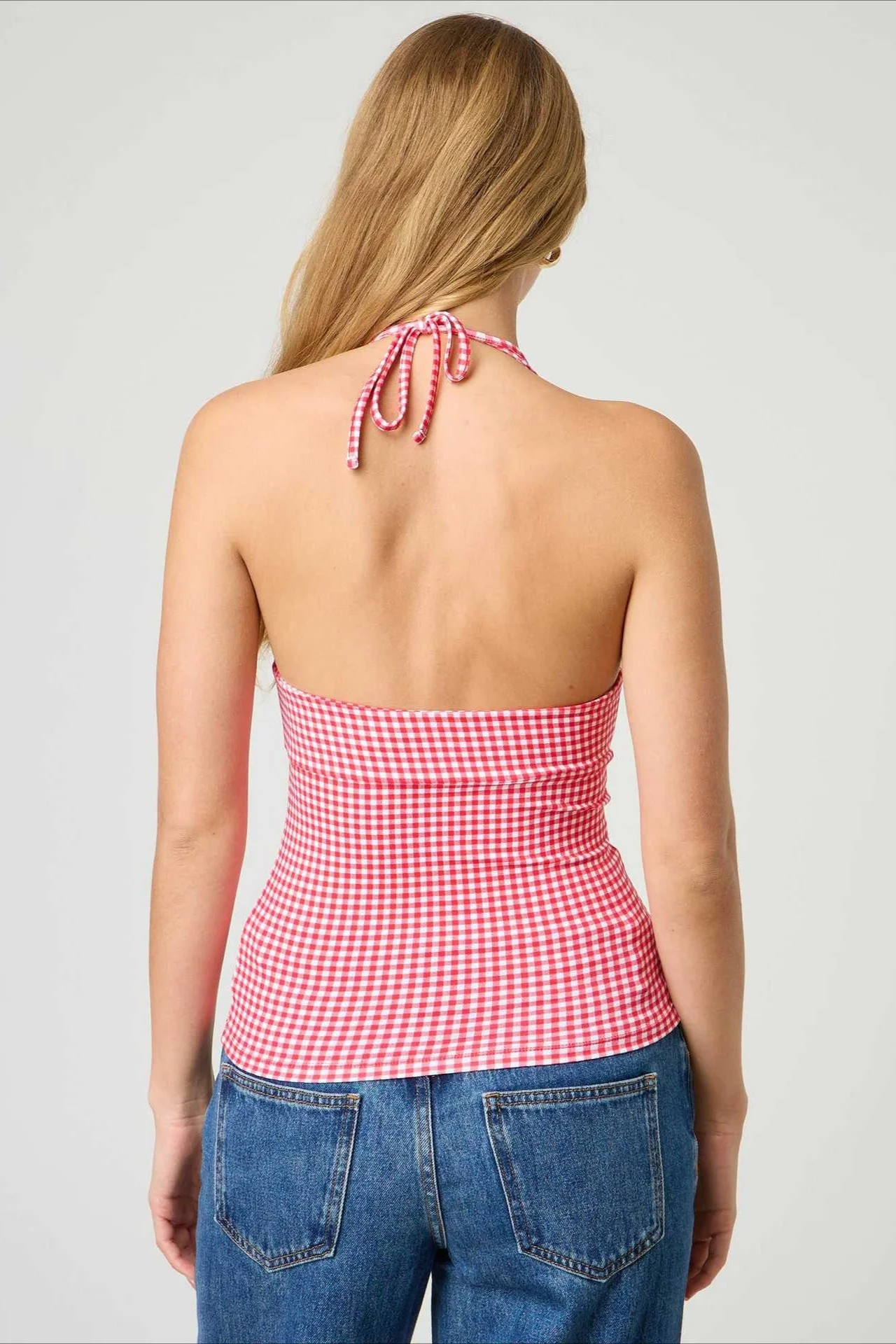 Sexy Polka Dot Plaid Slim Halter Top - Image 8