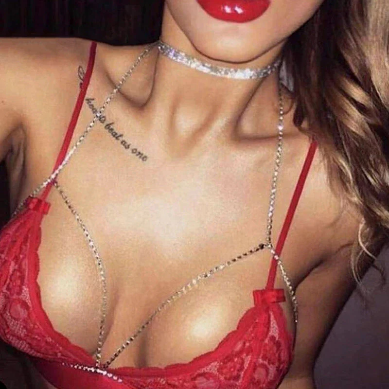 Sexy Rhinestone Halter Body Chain - Image 5