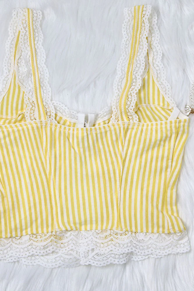 Sexy Ruffled Stripe Lace Tank Top - Image 9