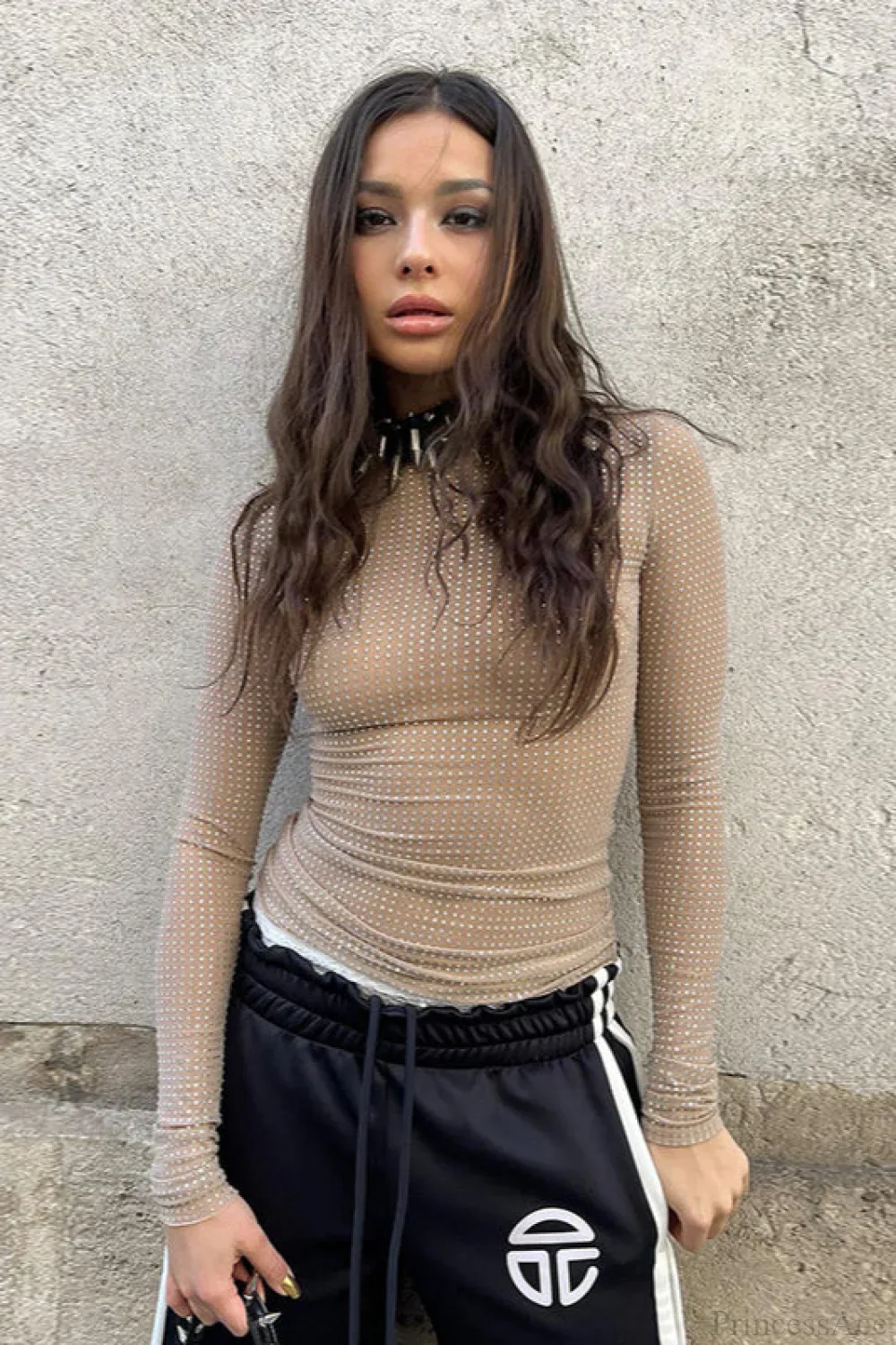 Sexy See-Through Fitted Long Sleeve Tee - Image 2