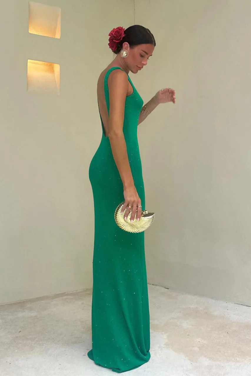 Sexy Shiny Sleeveless Backless Slim Maxi Dress - Image 12