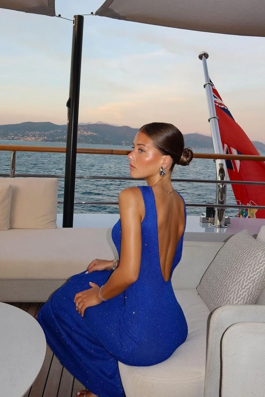 Sexy Shiny Sleeveless Backless Slim Maxi Dress - Image 8