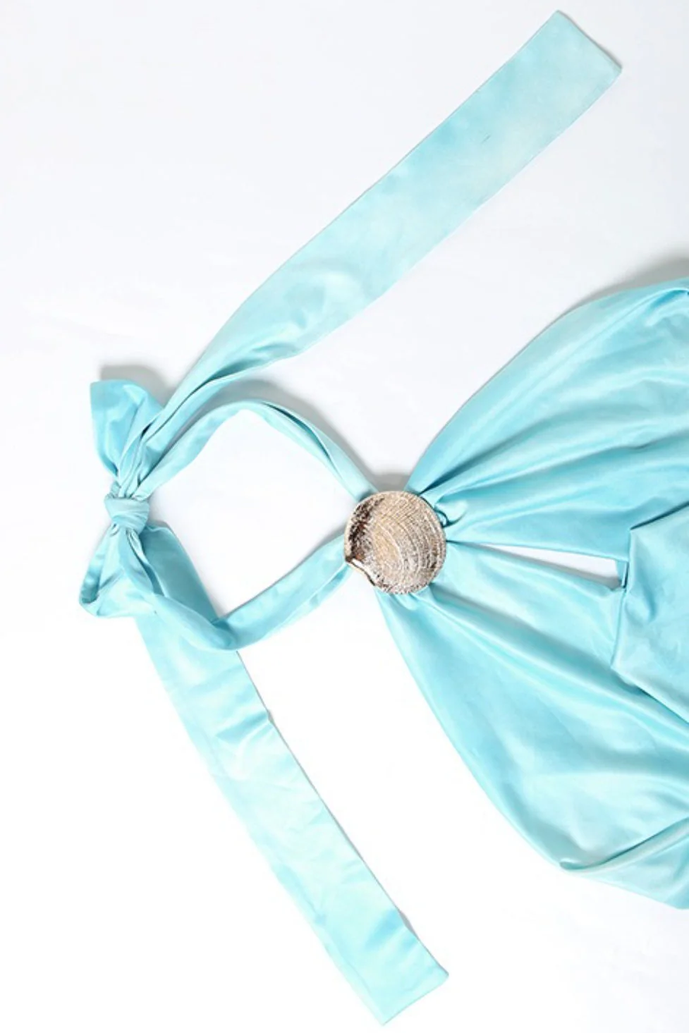 Sexy Solid Draped Shell Button Halter Top - Image 6