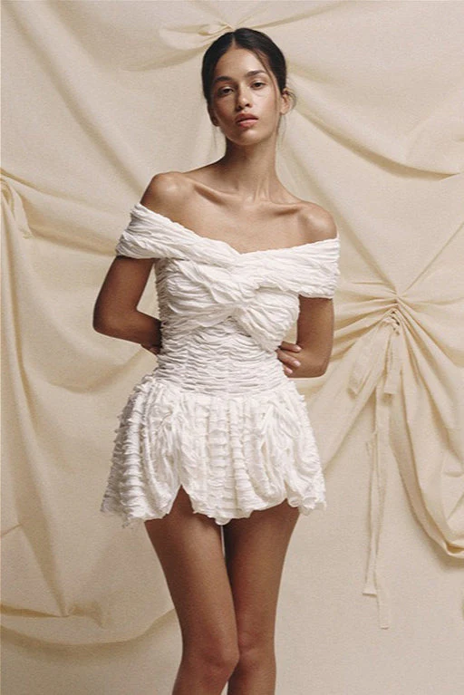 Sexy Solid Off Shoulder Backless Bodycon Mini Dress - Image 3