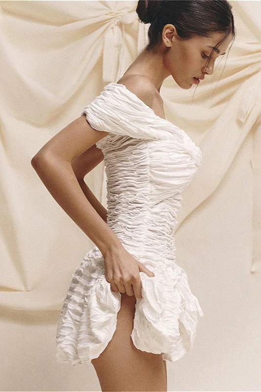 Sexy Solid Off Shoulder Backless Bodycon Mini Dress - Image 4