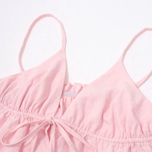 Sexy Solid Slim Tie Cami Top - Image 6