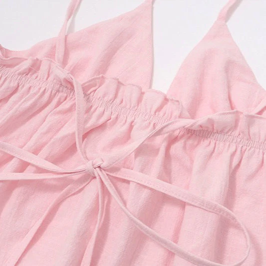 Sexy Solid Slim Tie Cami Top - Image 7