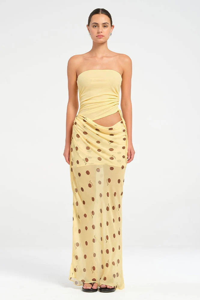 Sexy Strapless Polka Dot Patchwork Slim Maxi Dress - Image 4