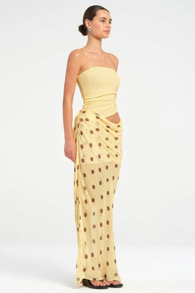 Sexy Strapless Polka Dot Patchwork Slim Maxi Dress - Image 5