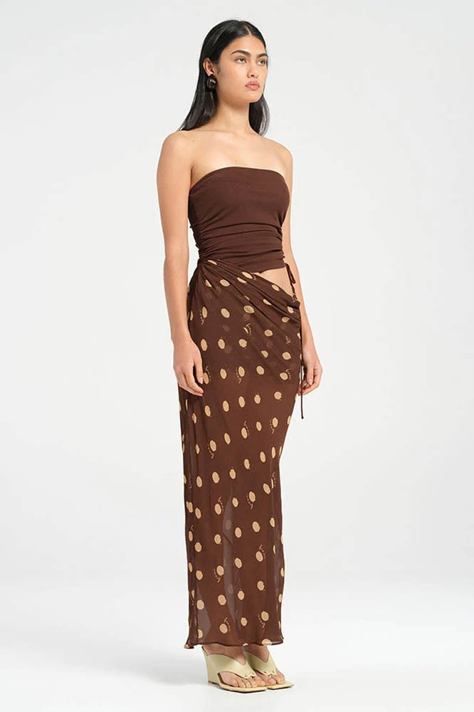 Sexy Strapless Polka Dot Patchwork Slim Maxi Dress - Image 7