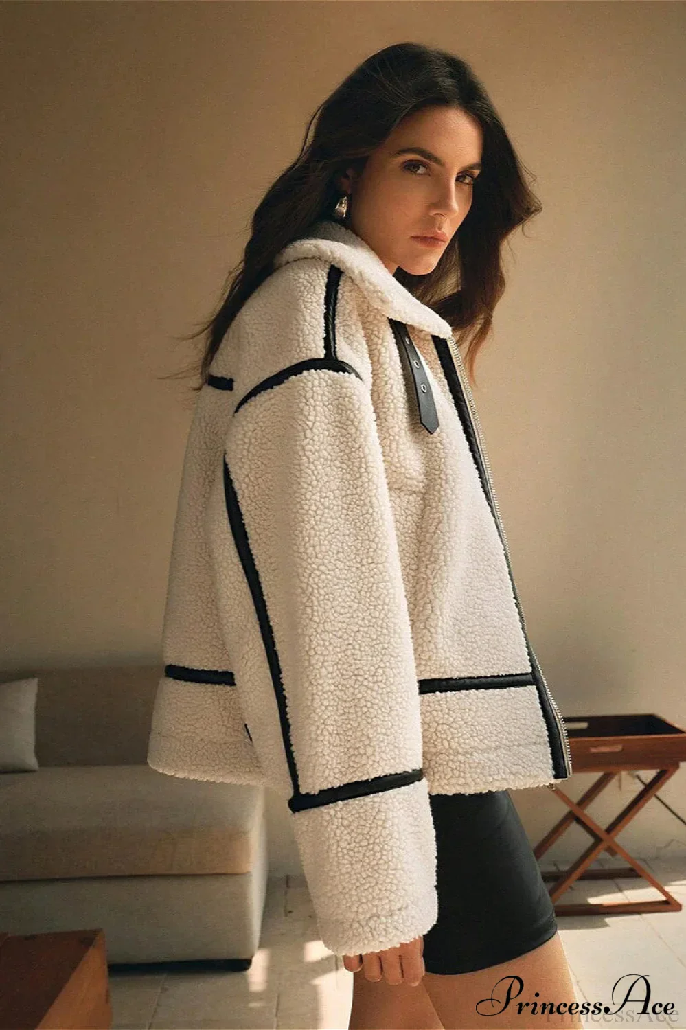 Shearling Biker Thick Fleece Coat - Image 2