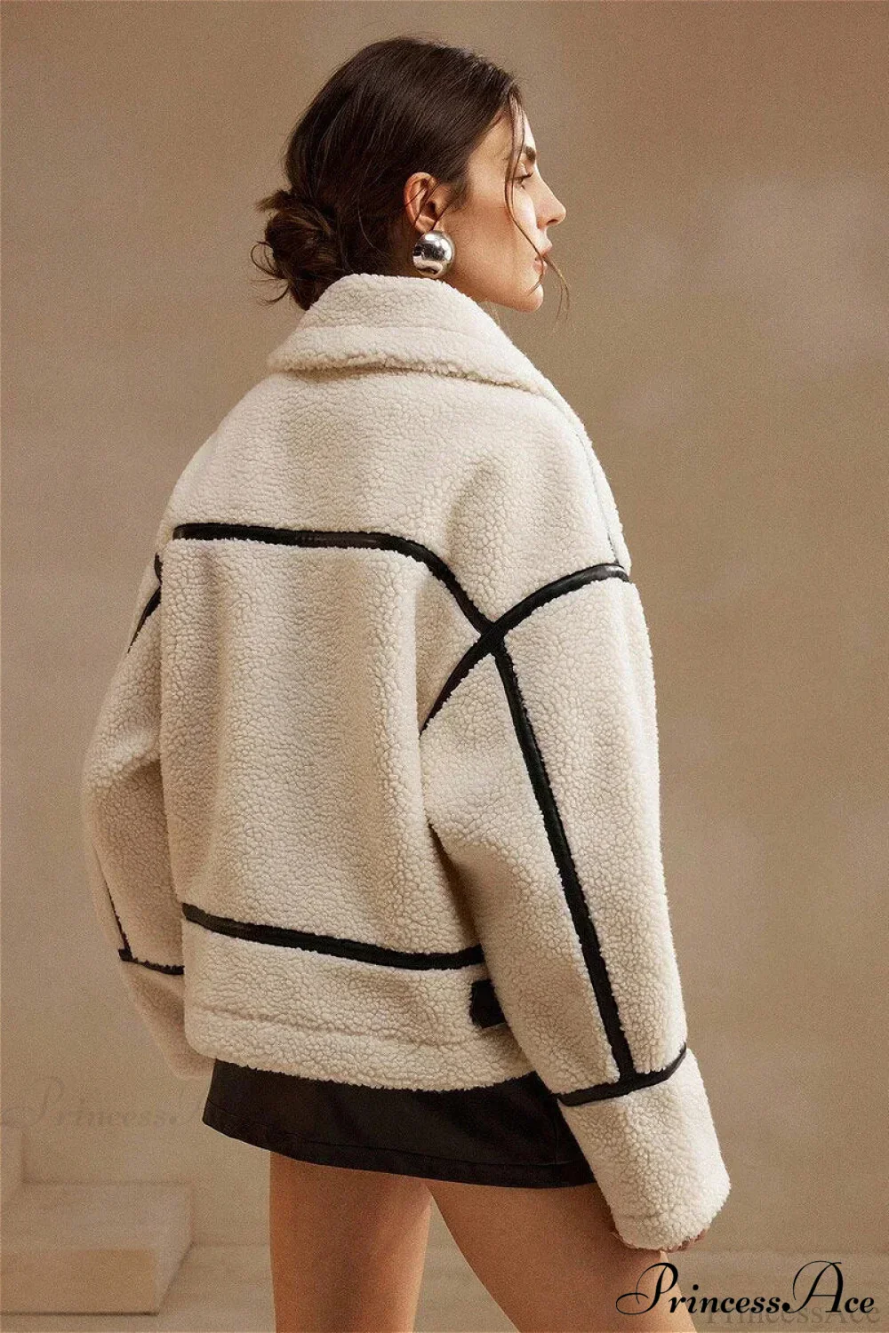 Shearling Biker Thick Fleece Coat - Image 4