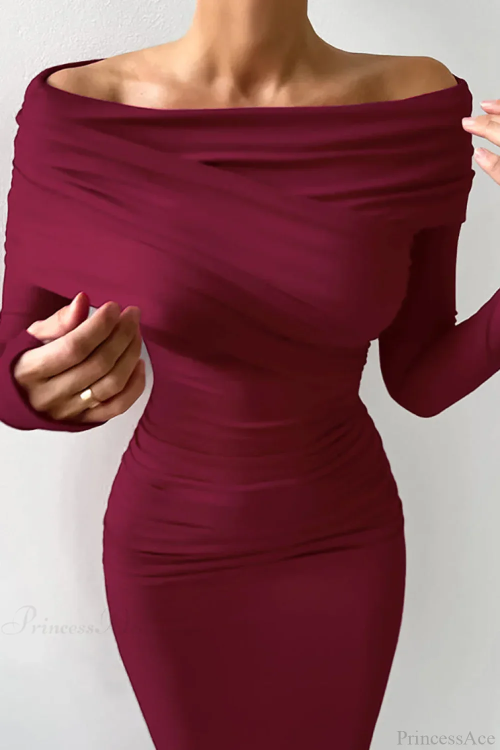 Sheath Off Shoulder Sleek Maxi Dress - Image 9